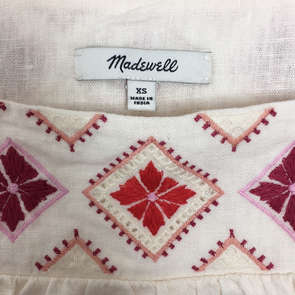 📦Madewell Cropped Linen-Blend Embroidered Tank - Picture 3 of 4